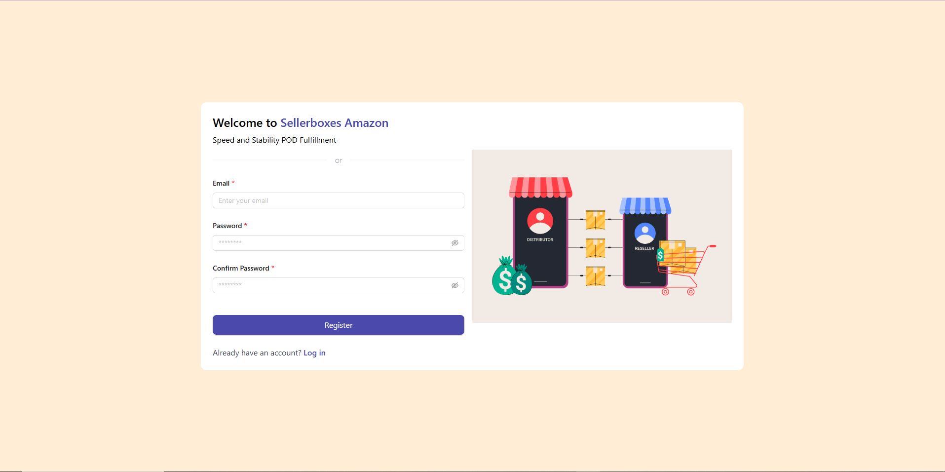 Amazon portal registration form