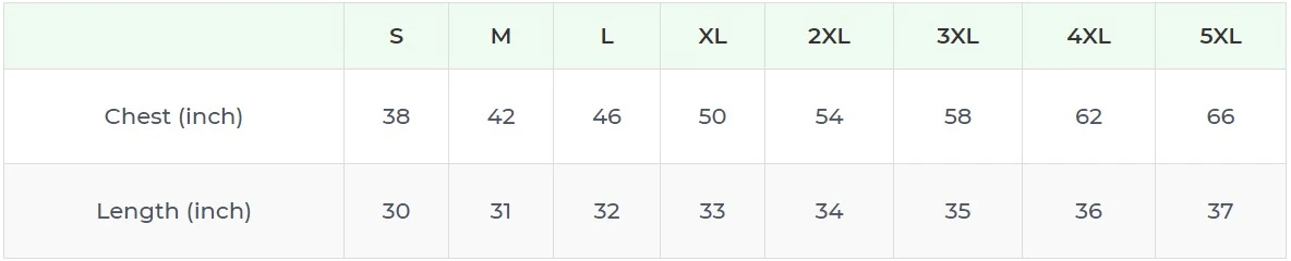 Size chart